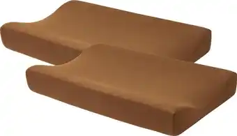 Meyco baby uni aankleedkussenhoes - 2-pack - camel - 50x70cm