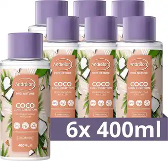 Bol.com Andrélon pro nature coco curl creation shampoo - 6 x 400 ml - voordeelverpakking aanbieding