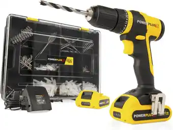 Bol.com Powerplus powxb10070 accu klopboormachine - 20v - brushless - snelspanboorkop - incl. 2 x 1,5ah accu, lader, 362 accessoires aanbieding