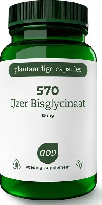 Aov 570 ijzer bisglycinaat - 90 vegacaps - mineralen - voedingssupplement
