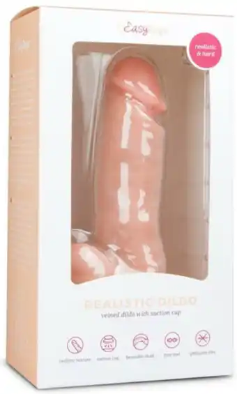 Bol.com Easytoys realistische dildo - 17.5 cm - met stevige balzak - met sterke zuignap - beige aanbieding