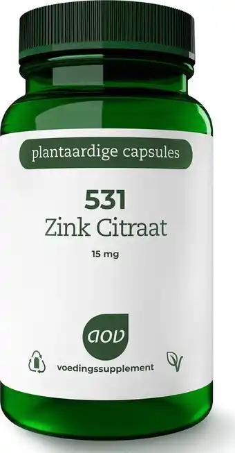 Bol.com Aov 531 zink citraat - 60 vegacaps - mineralen - voedingssupplement aanbieding