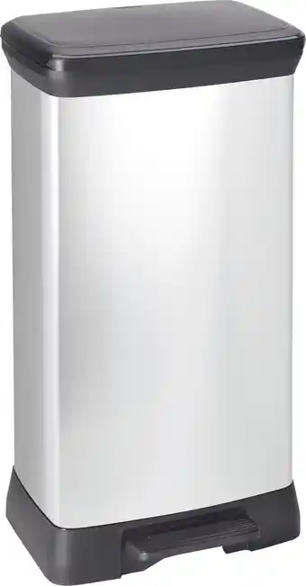 Bol.com Curver decobin prullenbak- 50l - 39x29x72 cm - zilver metallic aanbieding