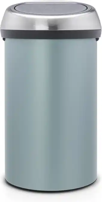 Brabantia touch bin prullenbak - 60 l - metallic mint / matt steel fingerprint proof deksel