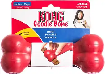 Kong goodie bone - kauwspeelgoed - 178 mm x 153 mm x 51 mm - rood - 1 stuk