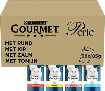 Bol.com Gourmet perle mix - kattenvoer natvoer - land en zee - 96 x 85g aanbieding