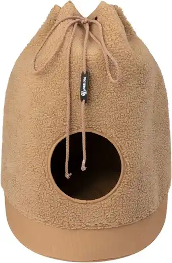 Bol.com District 70 casa teddy - trendy kattenhuis van superzachte stof - donkergrijs, mokka en cream - afmetingen 45 x 45 x 60 cm - aanbieding