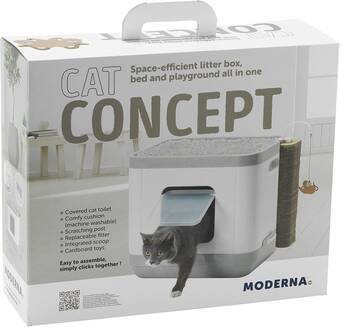 Bol.com Moderna kattenbak/kattenmand - grijs - 47.5 x 39.5 x 40 cm aanbieding