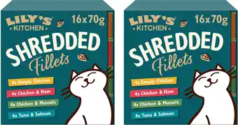 Bol.com Lily's kitchen malse reepjes multipack - kattenvoer nat - kip, ham, tonijn & zalm - 32 x 70 g aanbieding