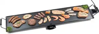 Bol.com Bestron xxxl teppanyaki bakplaat voor 10 personen, elektrische tafelgrill met antiaanbaklaag, grillplaat met 2000w, kleur: zw aanbieding