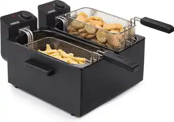 Bol.com Princess dubbele frituurpan 183028 – inhoud 2 x 3 liter - koude zone – 2 x 1800w - zwart aanbieding