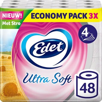 Bol.com Edet ultra soft toiletpapier met stro - 4-laags - 48 rollen aanbieding