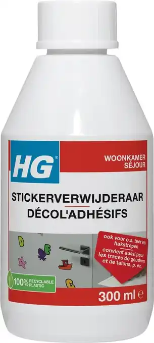Hg stickerverwijderaar - 300ml - eenvoudig in gebruik - 100% lijmrestenverwijdering