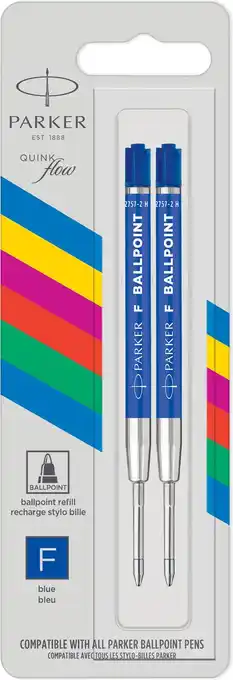 Bol.com Parker-balpenvullingen | fijne punt | blauwe quinkflow-inkt | 2 stuks aanbieding