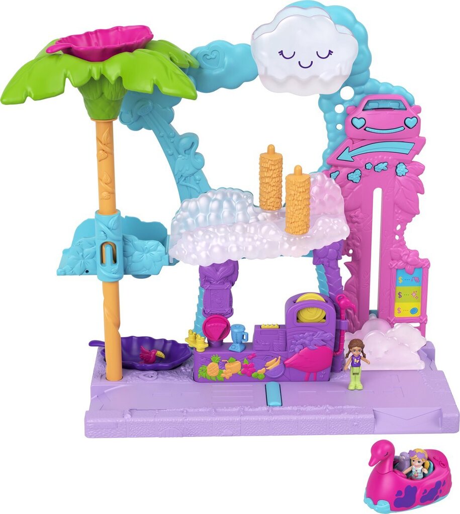 Bol.com Polly pocket pollyville flamingo fun car wash - speelfigurenset aanbieding