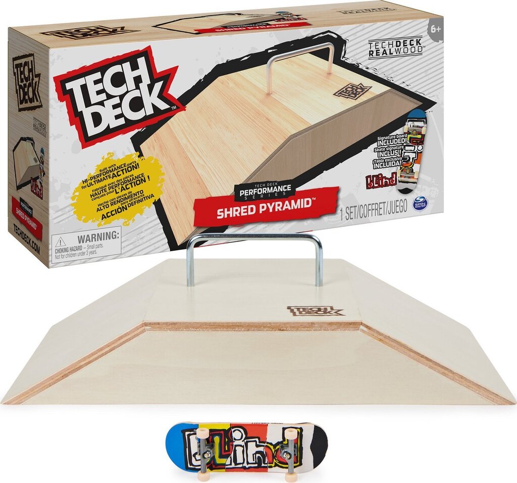 Tech deck performance series shred pyramidset met metalen rail en