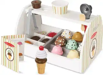 Bol.com Melissa & doug houten ijscorner scheppen en serveren - fantasiespel - speelgoedeten - houten speelgoed - montessori speelgoed aanbieding