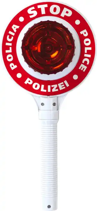 Bol.com Klein politie-stopbord met handvat en knipperlicht 29 cm aanbieding