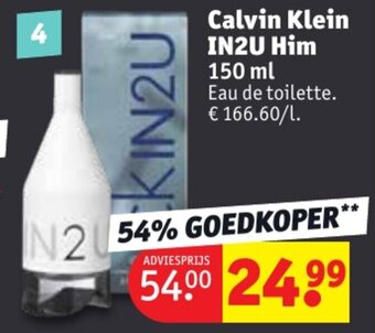 Kruidvat Calvin Klein IN2U Him 150 mL aanbieding
