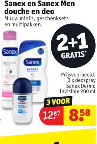 Kruidvat Sanex en Sanex Men douche en deo aanbieding