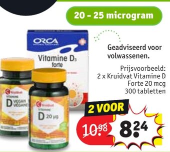 Kruidvat Vitamine D Forte 20 mcg aanbieding