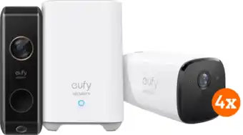 Coolblue Eufycam 2 pro 4-pack + eufy video doorbell dual 2 pro aanbieding