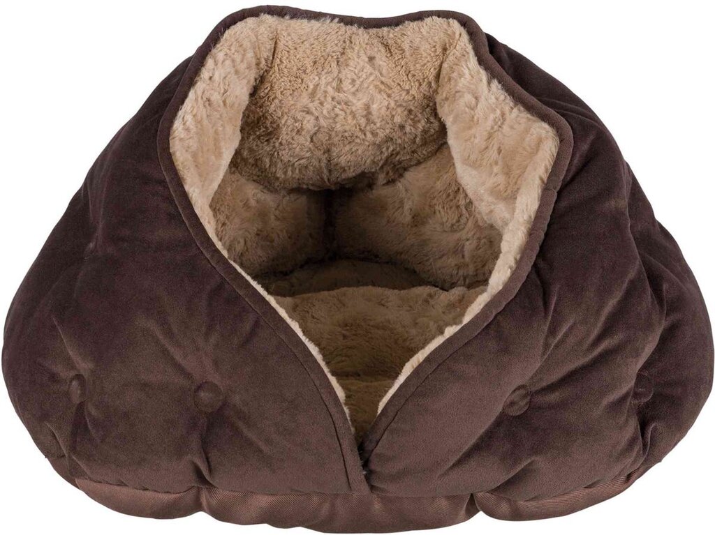 Bol.com Trixie kattenmand iglo malu bruin / lichtbruin - 47x41x27 cm aanbieding