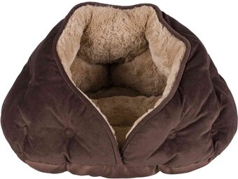 Bol.com Trixie kattenmand iglo malu bruin / lichtbruin - 47x41x27 cm aanbieding