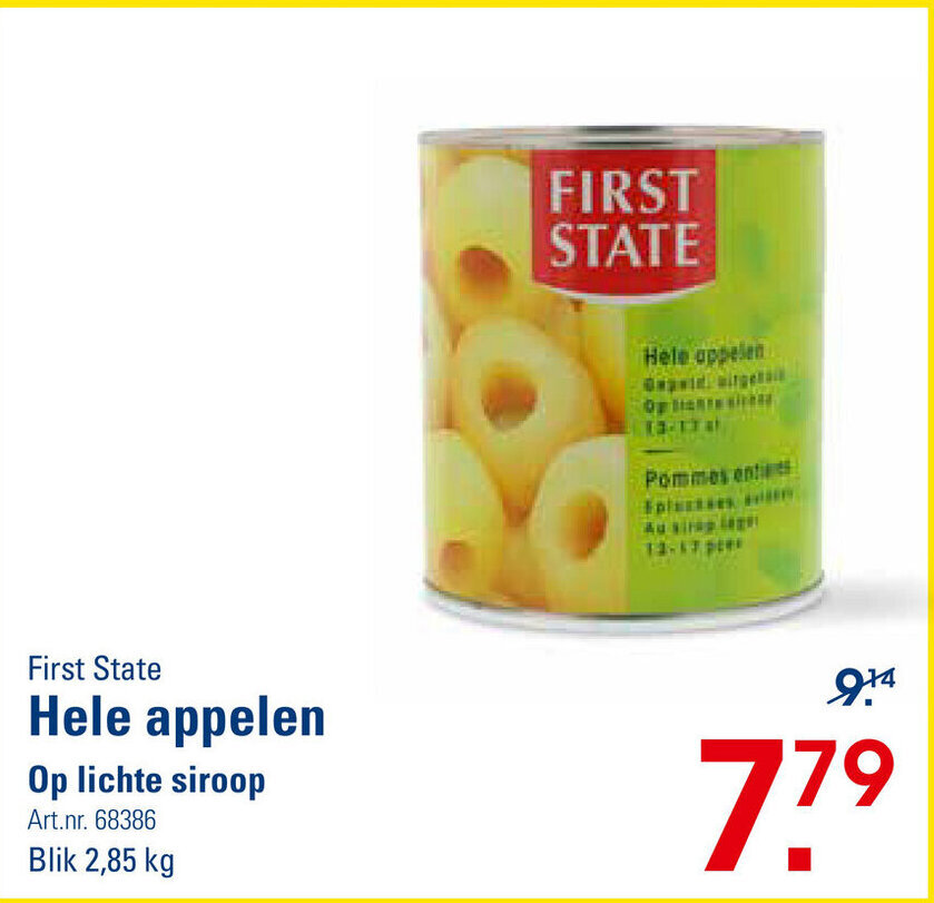 Sligro-M First State Hele appelen 2.85kg aanbieding