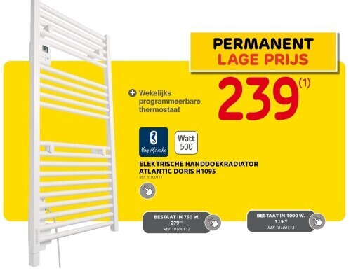 Brico Elektrische handdoekradiator atlantic doris h1095 aanbieding
