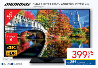 Eldi DIGIHOME SMART ULTRA HD-TV ANDROID 55" / 139 cm aanbieding