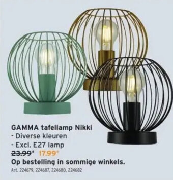 GAMMA GAMMA tafellamp Nikki aanbieding