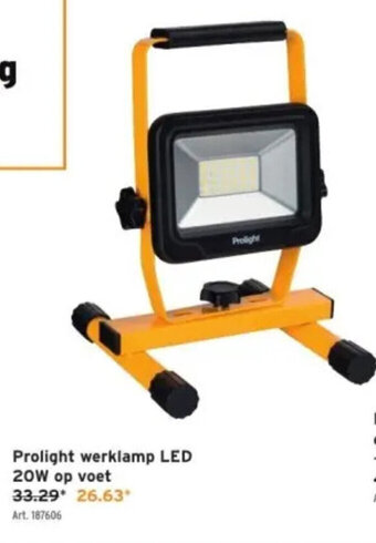 GAMMA Prolight werklamp LED 20W op voet aanbieding