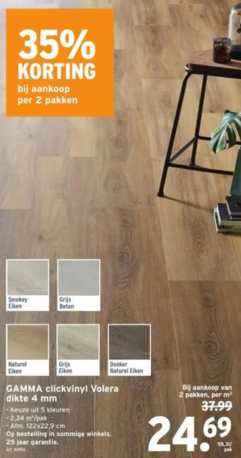 GAMMA GAMMA clickvinyl Volera dikte 4 mm Per m² aanbieding