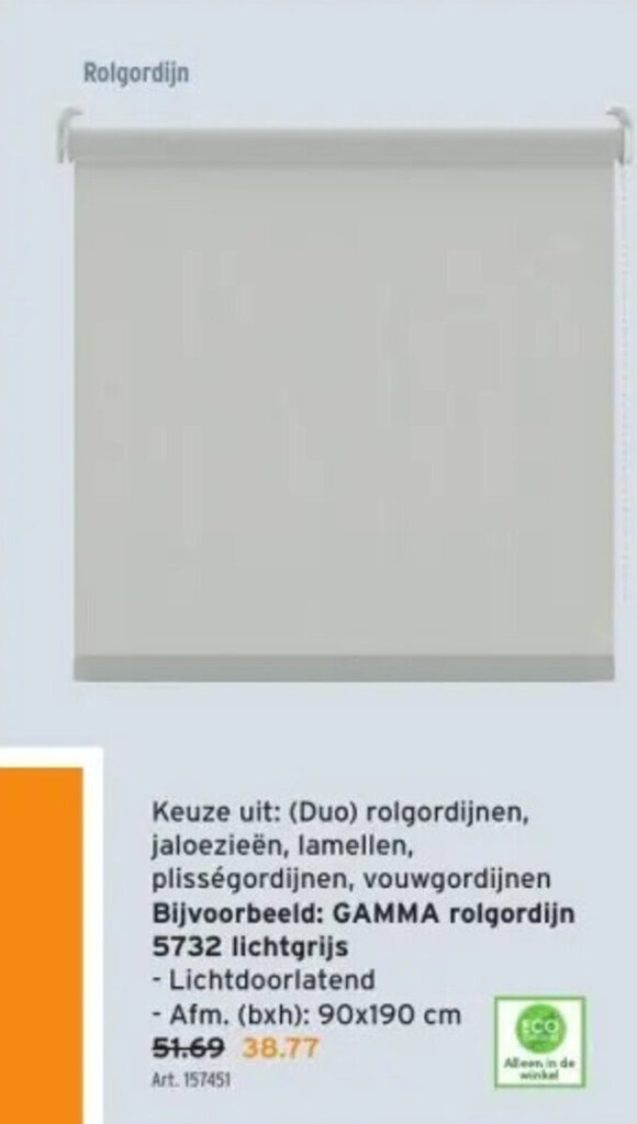 GAMMA GAMMA rolgordijn 5732 lichtgrijs aanbieding