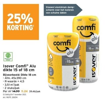 GAMMA Isover comfi alu dikte 15 of 18 cm aanbieding