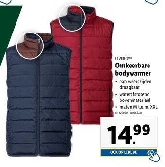 Lidl Omkeerbare bodywarmer maten M t.e.m. XXL aanbieding