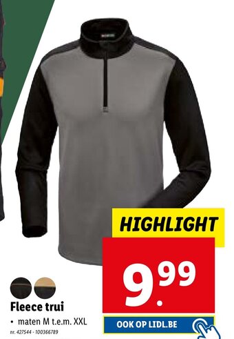 Lidl Fleece trui maten M t.e.m. XXL aanbieding