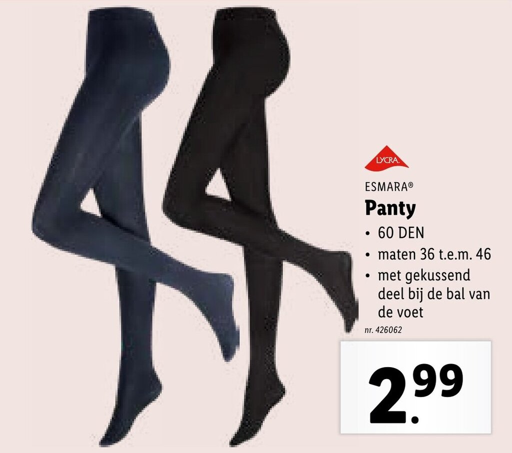 Panty• maten 36 t.e.m. 46 maten 36 t.e.m. 46 promotie bij Lidl