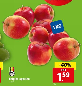 Lidl Belgica appelen 1kg aanbieding