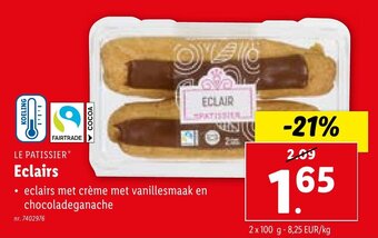 Lidl Eclairs 2 x 100 g aanbieding
