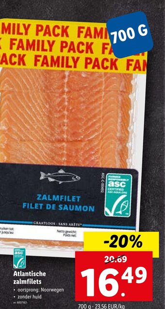Atlantische zalmfilets 700 g