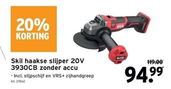 GAMMA Skil haakse slijper 20v 3930cb zonder accu aanbieding