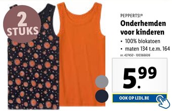 Lidl Onderhemden voor voor kinderen 100% biokatoen aanbieding