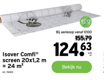 GAMMA Isover comfi screen 20x1,2 m = 24 m² aanbieding