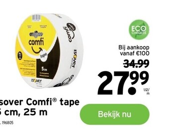 GAMMA Isover comfi tape 5 cm, 25 m aanbieding