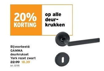 GAMMA Gamma deurkrukset york rozet zwart aanbieding