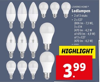 Lidl Ledlampen 2 of 3 stuks aanbieding