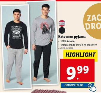 Lidl Katoenen pyjama 100% katoen aanbieding