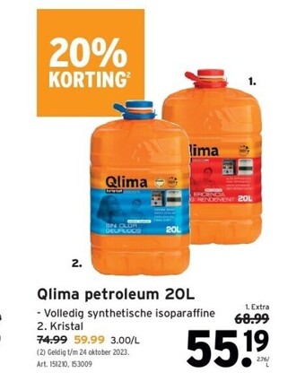 GAMMA Qlima petroleum 20l aanbieding